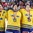 COLOGNE, GERMANY - MAY 21: Sweden's Joel Lundqvist #20, Henrik Lundqvist #35, Viktor Fasth #30 and Carl Klingberg #48 look on during the national anthem after a 2-1 shoot-out win over Canada in the gold medal game at the 2017 IIHF Ice Hockey World Championship. (Photo by Andre Ringuette/HHOF-IIHF Images)

